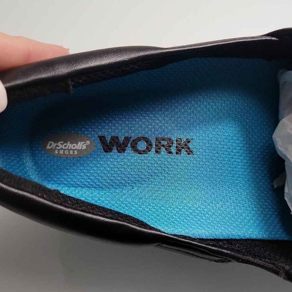 Dr. Scholl's NWT Women's Black Leather Dynamo Slip Resistant Safety Clogs Size 9 - Picture 7 of 8